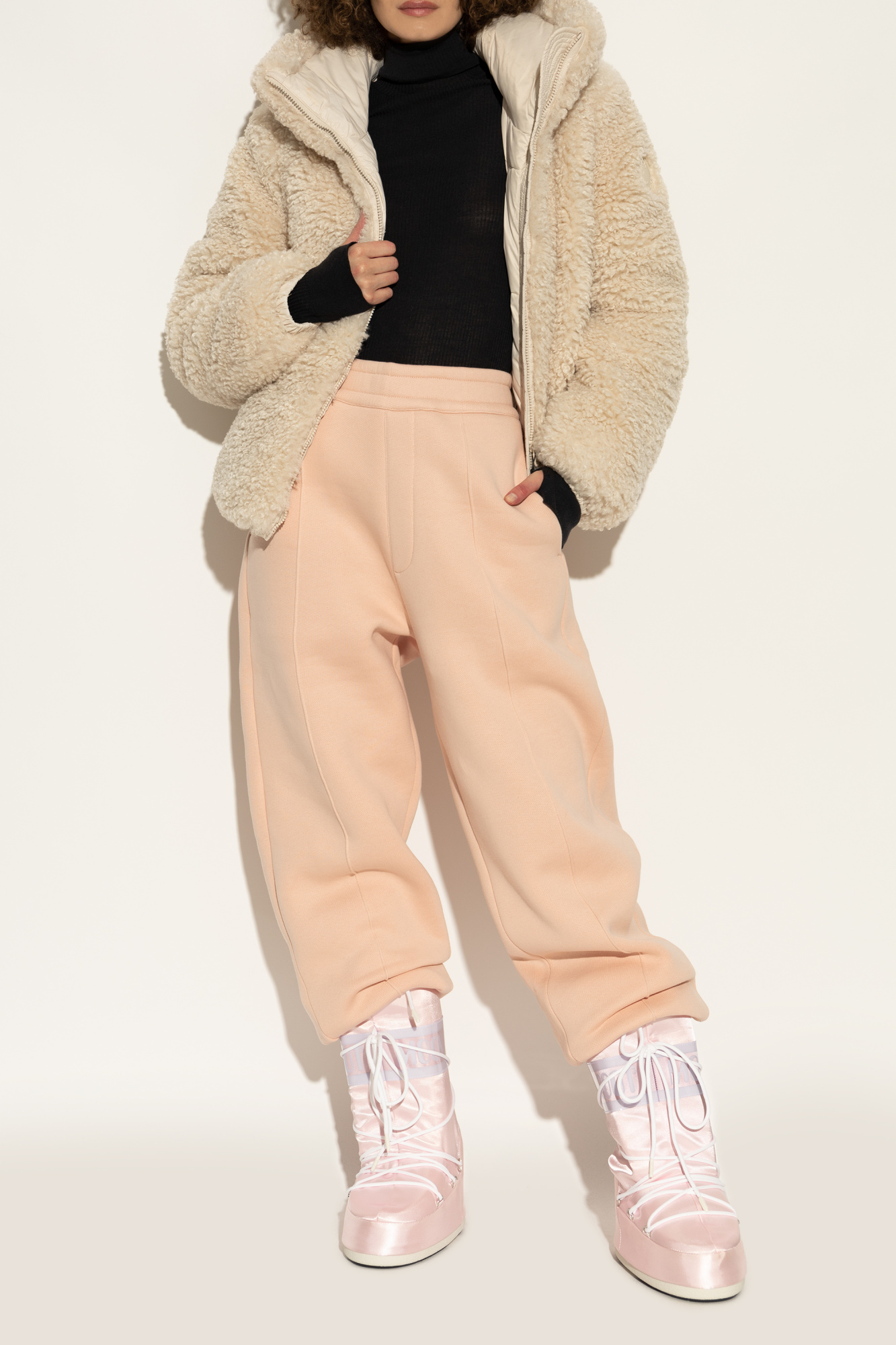 lumignon ルミニョン tweed fur snow jacket Lumignon original ♥ tweed fur snow jacket【ブラック
